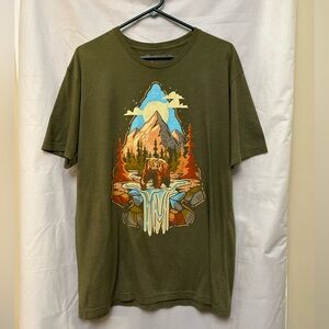 Outdoor Graphic Olive Green Men's T-Shirt XL